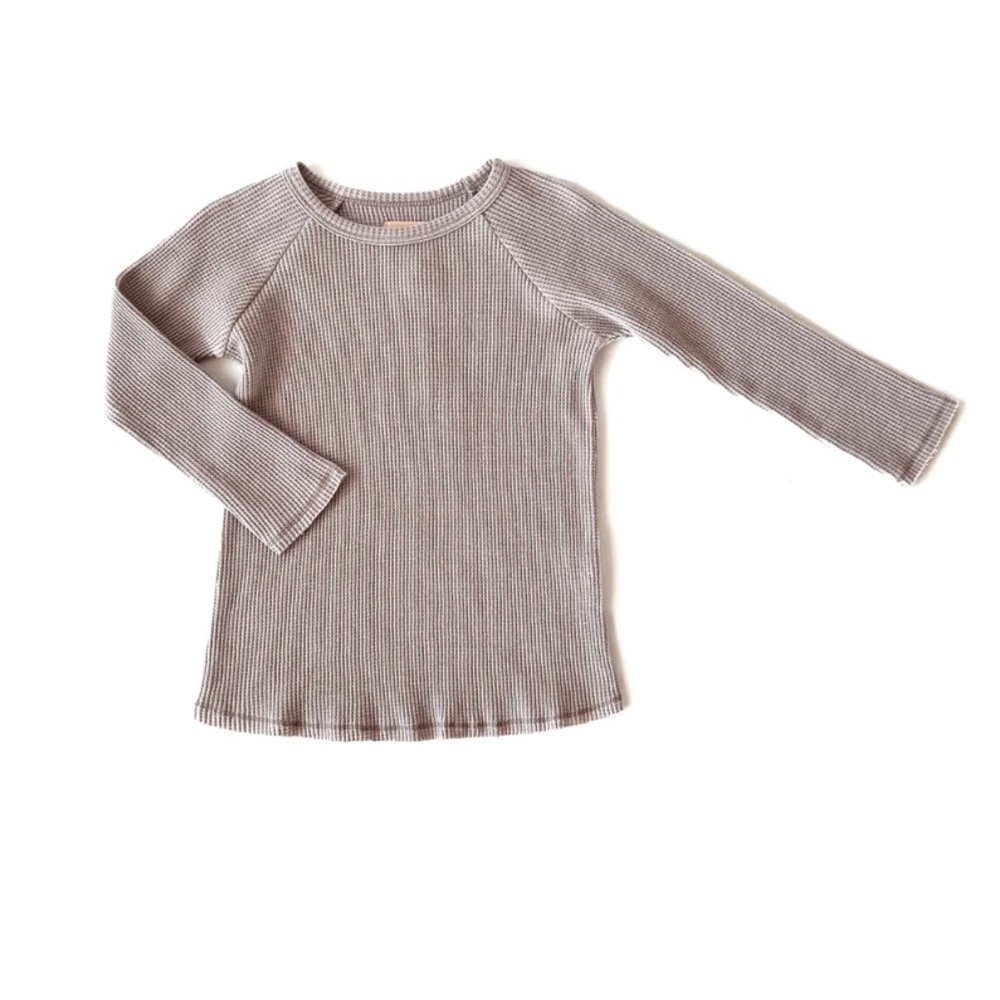 Little urban apparel lilac waffle long sleeve cotton raglan top size 3-4 years